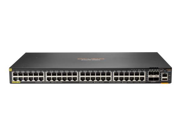 HPE - JL727B#ABB - Aruba 6200F - Switch - L3 - Managed - 48 x 10/100/1000 (PoE+) + 4 x 1 Gigabit / 10 Gigabit SFP+ (uplink) - front and side to back - rack-mountable - PoE+ (370 W) - BTO