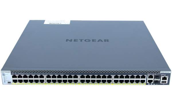 Netgear - GSM4352PA-100NES - M4300-52G-PoE+ - Switch - L3 - managed - 2 x 10/100/1000/10000 + 2 x 10 Gigabit SFP+ + 48 x 10/100/1000 (PoE+)