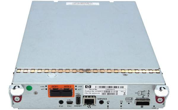 HPE - AW595B - P2000 G3 10GbE iSCSI MSA Array System Controller - RoHS2 - Cablato - 10GBase-T - P2000 G3/MSA - 304,8 x 482,6 x 190,5 mm - 2,04 kg