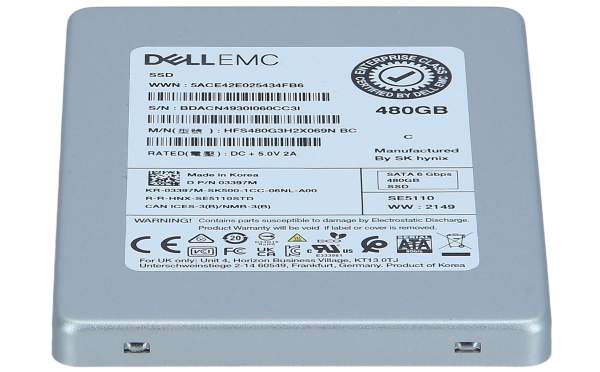 Dell - 3397M - Dell EMC 480GB SATA 6Gbps SSD