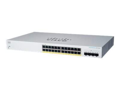 Cisco - CBS220-24FP-4X-EU - Business 220 Series CBS220-24FP-4X - Switch - smart - 24 x 10/100/1000 (PoE+) + 4 x 10 Gigabit SFP+ (uplink) - rack-mountable - PoE+ (382 W)