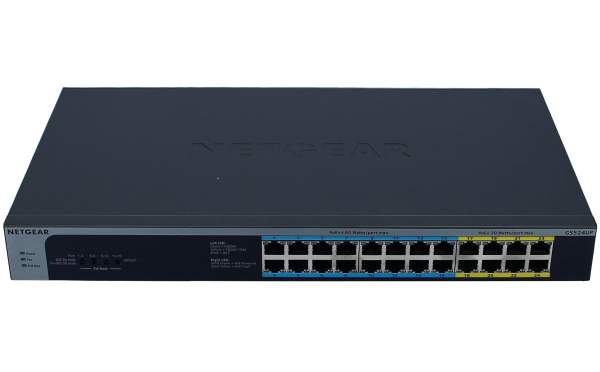 Netgear - GS524UP-100EUS - GS524UP - Non gestito - Gigabit Ethernet (10/100/1000) - Full duplex - Supporto Power over Ethernet (PoE) - Montaggio rack