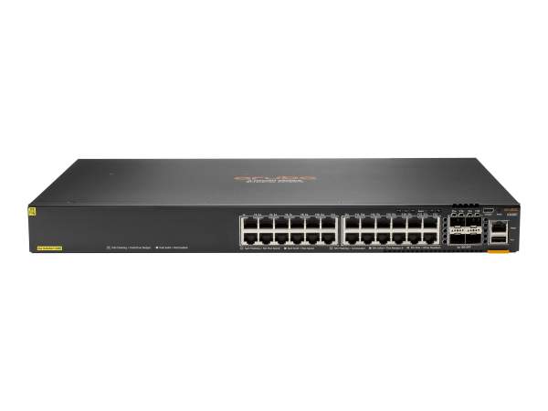 HPE - JL725B#ABB - Aruba 6200F 24G Class4 PoE 4SFP+ 370W Switch - L3 - Managed - 24 x 10/100/1000 (PoE+) + 4 x 1 Gigabit / 10 Gigabit SFP+ (uplink) - rack-mountable - PoE+ (370 W) - BTO