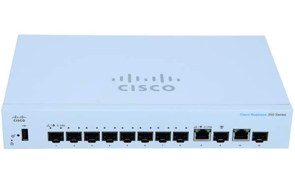 Cisco - CBS350-8S-E-2G-EU - Business 350 Series CBS350-8S-E-2G - Switch - L3 - Managed - 8 x Gigabit SFP + 2 x combo Gigabit Ethernet/Gigabit SFP - rack-mountable