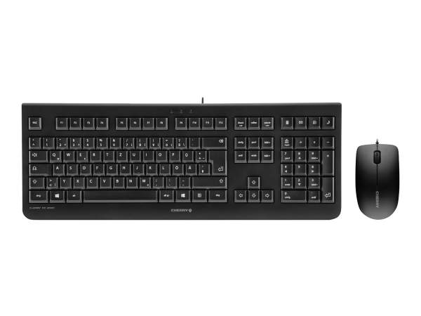 PC HARDWARE - JD-0800DE-2 - DC 2000 - Keyboard and mouse set - USB - German - black - QWERTZ
