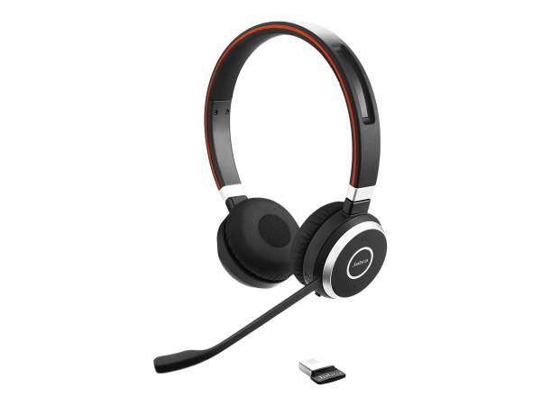 Jabra - 6599-833-499 - Evolve 65 SE UC Stereo - Headset - on-ear - Bluetooth - wireless - USB - with charging stand - Optimised for UC