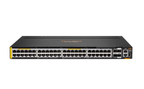HPE - R8S91A - Aruba 6300M - Switch - L3 - Managed - 48 x 100/1000/2.5G/5G (PoE++) + 2 x 10 Gigabit / 25 Gigabit / 50 Gigabit SFP56 (uplink / stacking) + 2 x 1 Gigabit / 10 Gigabit SFP+ - rack-mountable - PoE++