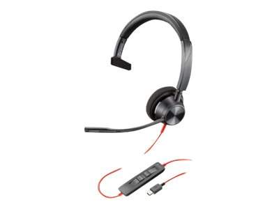 Poly - 214011-01 - Blackwire 3310 - Microsoft Teams - 3300 Series - headset - on-ear - wired - USB-C