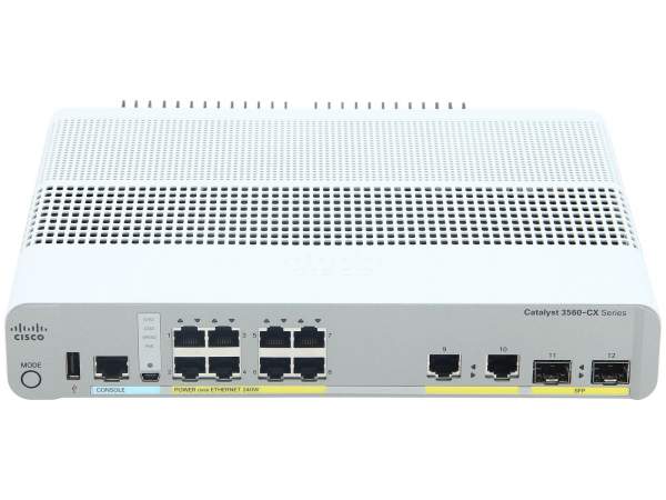 Cisco - WS-C3560CX-8PC-S - WS-C3560CX-8PC-S - Gestito - Gigabit Ethernet (10/100/1000) - Full duplex - Supporto Power over Ethernet (PoE) - Montaggio rack - Montabile a parete