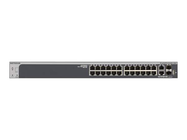 Netgear - GS728TX-100NES - Smart S3300-28X - Switch - smart - 24 x 10/100/1000 + 2 x 10Gb Ethernet + 2 x 10Gb Ethernet SFP+ - rack-mountable - AC 100/230 V