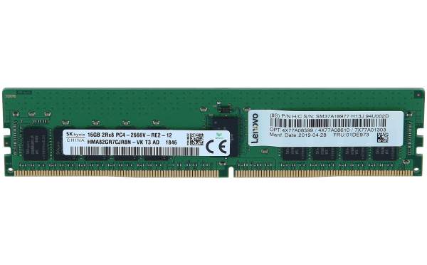 Lenovo - 7X77A01303 - 16GB - 2666 MHz - 16 GB - DDR4 - 2666 MHz - RDIMM