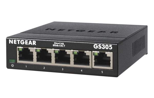 Netgear - GS305-300PES - GS305 - Non gestito - L2 - Gigabit Ethernet (10/100/1000) - Montabile a parete