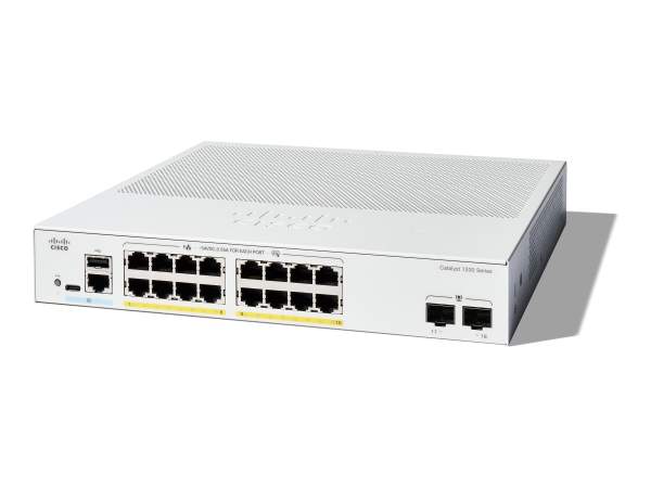 Cisco - C1200-16P-2G - Catalyst 1200 - Switch - L3 - smart - 16 x 10/100/1000 (PoE+) + 2 x Gigabit Ethernet SFP - rack-mountable - PoE+ (120 W)