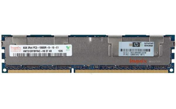 HP - 500662-B21B - 8GB (1x8GB) Dual Rank x4 PC3-10600 (DDR3-1333) Registered CAS-9 Memory Kit 8G