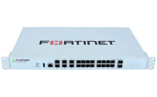 Fortinet - FG-100E - 20 x GE RJ45 ports (including 2 x WAN ports, 1 x DMZ port, 1 x Mgmt port, 2 x HA ports, 14 x switch ports), 2 x Shared Media pairs (Including 2 x GE RJ45 ports, 2 x SFP slots).