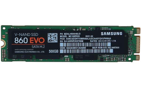 Samsung - MZ-N6E500BW - Samsung 860 EVO MZ-N6E500BW - 500 GB SSD - intern