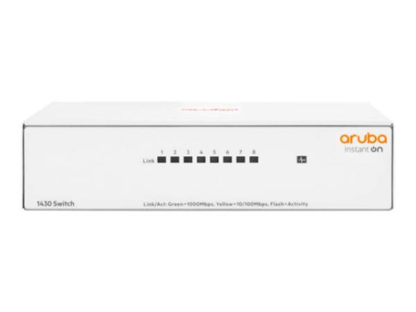HPE - R8R45A - Aruba Instant On 1430 8G Switch - Switch - unmanaged - 8 x 10/100/1000 - desktop - wall-mountable - BTO