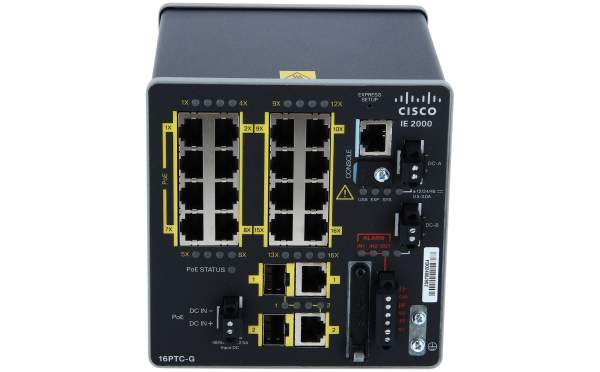 Cisco - IE-2000-16PTC-G-E - Industrial Ethernet 2000 Series - Switch - 100 Mbps - USB 2.0