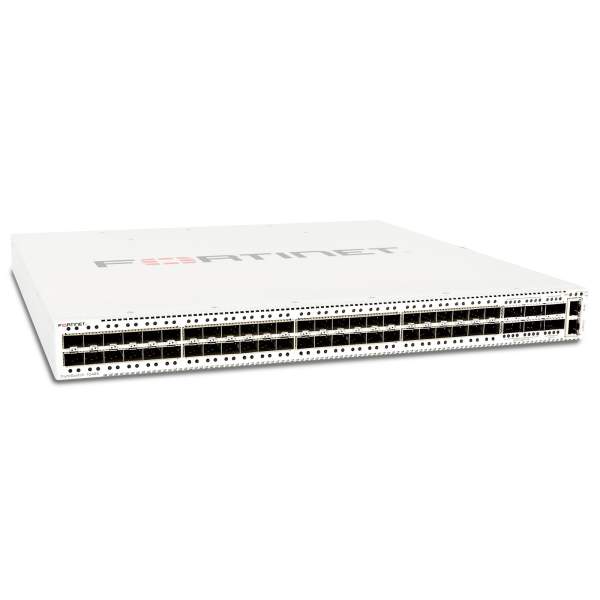 Fortinet - FS-1048E - FortiSwitch 1048E - Switch - Managed - 48 x 1 Gigabit / 10 Gigabit SFP+ + 6 x 40 Gigabit QSFP+ + 4 x 100 Gigabit QSFP28 - rack-mountable
