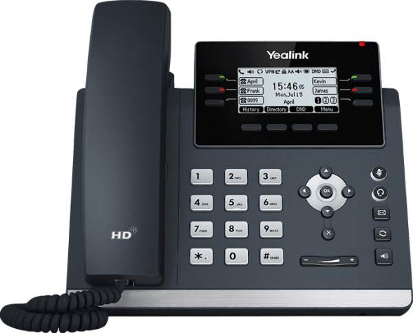 Yealink - SIP-T42U - VoIP phone with caller ID - 5-way call capability - SIP - SIP v2 - SRTP - 12 lines - classic gray