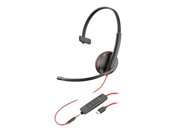 Poly - 209750-201 - Blackwire C3215 - 3200 Series - Headset - on-ear - wired - 3.5 mm jack - USB-C