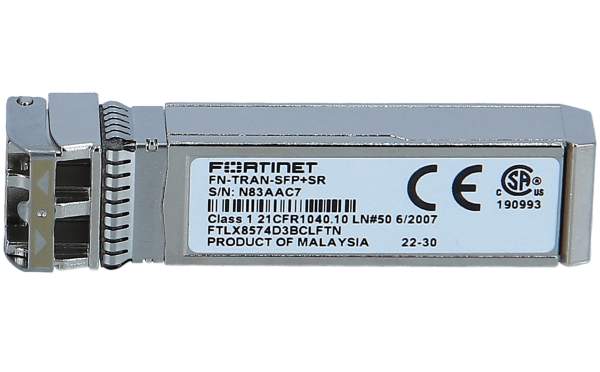 Fortinet - FN-TRAN-SFP+SR - FN-TRAN-SFP+SR - 10000 Mbit/s - SFP+ - LC - 300 m - 850 nm - IEEE 802.3ae