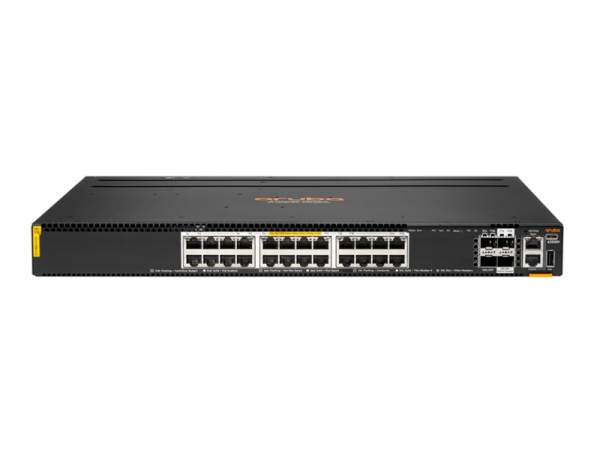 HPE - R8S89A - Aruba 6300M - Switch - L3 - Managed - 24 x 100/1000/2.5G/5G/10GBase-T (4PPoE) + 2 x 10 Gigabit / 25 Gigabit / 50 Gigabit SFP56 (uplink / stacking) + 2 x 10 Gigabit / 25 Gigabit SFP56 - rack-mountable - 4PPoE