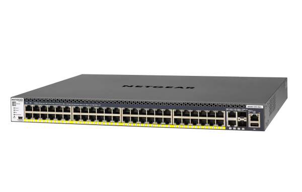 Netgear - GSM4352PB-100NES - M4300-52G-PoE+ 1000W PSU - Gestito - L2/L3/L4 - Gigabit Ethernet (10/100/1000) - Supporto Power over Ethernet (PoE) - Montaggio rack - 1U