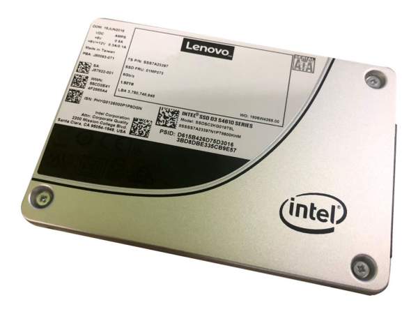 Lenovo - 4XB7A13641 - Intel S4610 Mainstream - Solid state drive - encrypted - 960 GB - hot-swap - 3.5" - SATA 6Gb/s - 256-bit AES