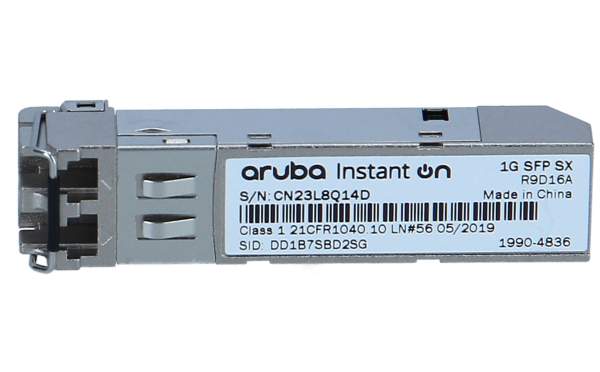 HPE - R9D16A - Aruba Instant On - SFP (mini-GBIC) transceiver module - GigE - 1000Base-SX - LC multi-mode - up to 500 m
