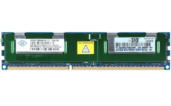 HP - 500203-061 - 4GB PC3-10600R - 4 GB - 1 x 4 GB - DDR3 - 1333 MHz - 240-pin DIMM - Verde - Metallico