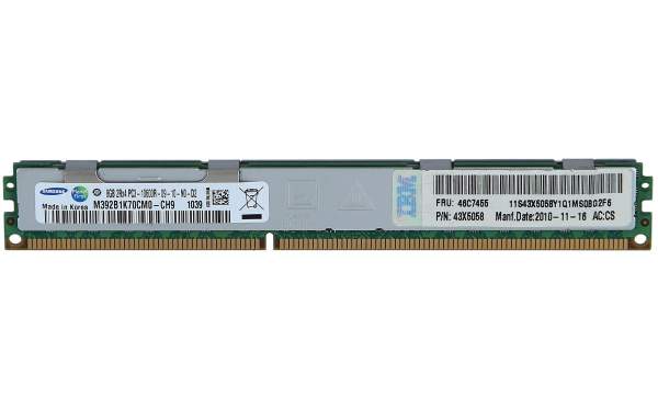 IBM - 43X5058 - IBM 8GB (1*8GB) PC3-10600R DDR3-1333 ECC 2RX4 MEMORY DIMM