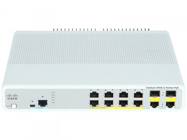 Cisco - WS-C3560C-8PC-S - Catalyst WS-C3560C-8PC-S - Gestito - L2 - Fast Ethernet (10/100) - Supporto Power over Ethernet (PoE) - Montaggio rack - 1U