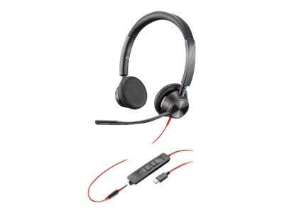Poly - 213939-01 - Blackwire 3325 - 3300 Series - headset - on-ear - wired - 3.5 mm jack - USB-C