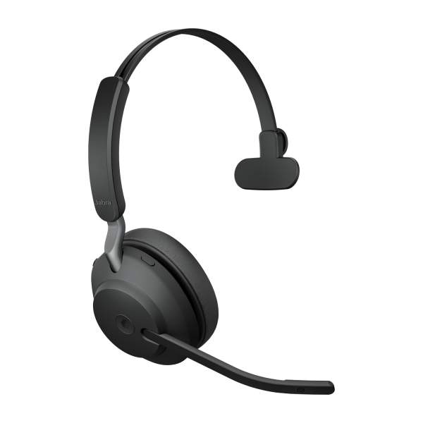 Jabra - 26599-899-899 - Evolve2 65 MS Mono - Headset - on-ear - convertible - Bluetooth - wireless - USB-C - noise isolating - black - Certified for Microsoft Teams