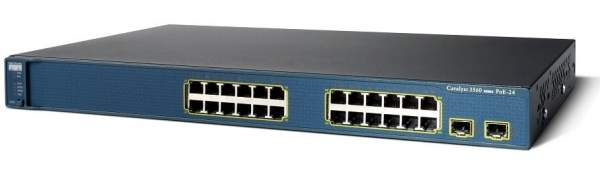 Cisco - WS-C3560E-24PD-E - Catalyst 3560E 24 10/100/1000 PoE+2*10GE(X2),750W,IPS s/w