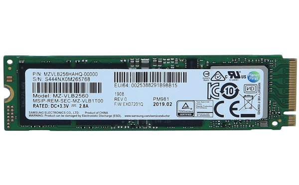 Samsung - MZVLB256HAHQ-00000 - 256GB SSD NVME M.2 PCI-E PM981