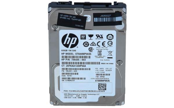 HP - 736997-001 - HP Sas-Festplatte 600GB 10k SA - Festplatte - Serial Attached SCSI (SAS)