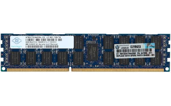 HP - 647897-B21 - HP 8GB 2Rx4 PC3L-10600R-9 Kit