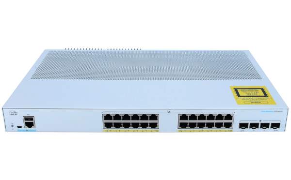 Cisco - CBS250-24P-4G-EU - Business 250 Series - Switch - L3 - smart - 24 x 10/100/1000 (PoE+) + 4 x Gigabit SFP - rack-mountable - PoE+ (195 W)
