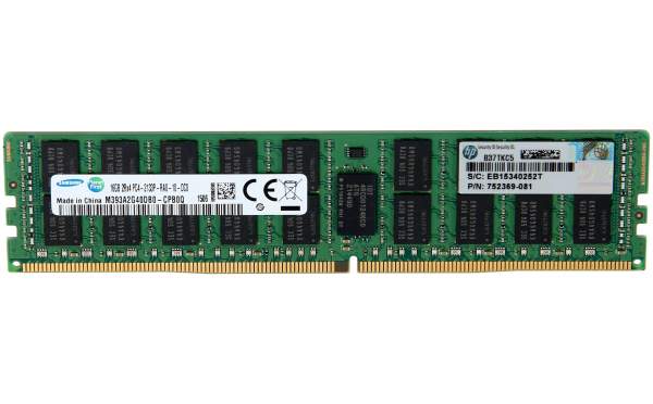 HP - 726719-B21 - HP 16GB (1x16GB) Dual Rank x4 DDR4-2133 CAS-15-15-15 Registered Memory Kit