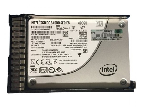 HPE - 878846-001 - HPE Read Intensive - 480 GB SSD - Hot-Swap - 2.5" SFF (6.4 cm SFF)