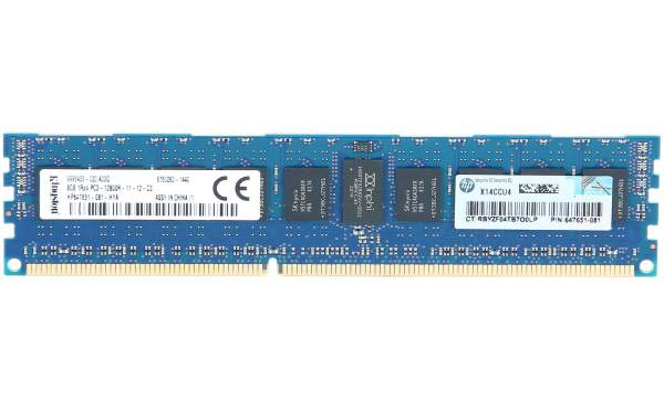 HPE - 664691-001 - HP 8GB (1x8GB) Single Rank x4 PC3-12800R (DDR3-1600) Registered CAS-11 Memory
