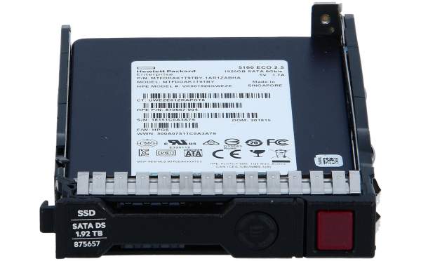 HPE - 875657-001 - HPE SSD 1.92TB SFF SATA RI DS SC - Solid State Disk - Serial ATA