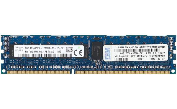 Lenovo - 00D5038 - IBM 8GB (1*8GB) 1RX4 PC3L-12800R MEMORY KIT