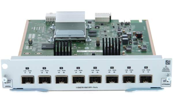 HPE - J9993A - 8-port 1G/10GbE SFP+ MACsec v3 zl2 Module - 10 Gigabit - 1000,10000 Mbit/s - IEEE 802.3 - IEEE 802.3ab - IEEE 802.3ae - IEEE 802.3u -