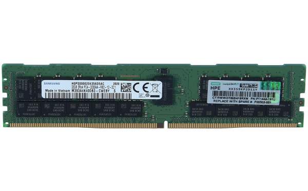 HPE - P11444-191 - E 32GB (1X32GB) DUAL RANK X4 DDR4-3200 CAS-22-22-22 REGISTERE