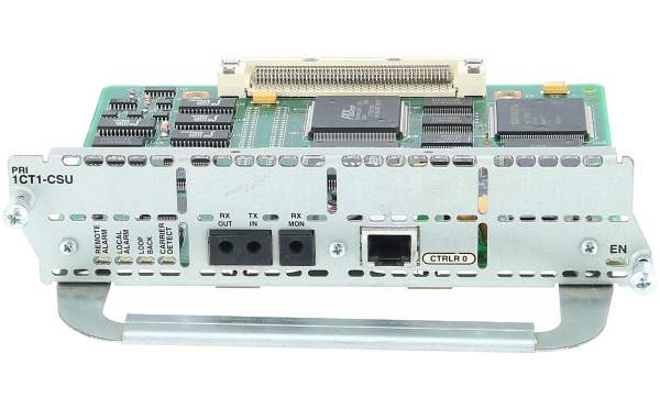 Cisco - NM-1CT1-CSU= - 1-Port Channelized T1/ISDN-PRI with CSU Network Module
