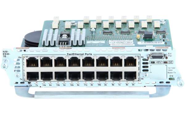 Cisco - NM-16ESW - 16-Port Switch Network Module - Argento - 0,1 Gbit/s - Ethernet - Fast Ethernet - Cablato - 10/100Base-T(X) - 802.1P - 802.1Q -