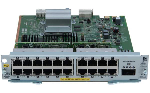 HPE - J9992A - 20-port 10/100/1000BASE-T PoE+ MACsec / 1-port 40GbE QSFP+ v3 zl2 - Gigabit Ethernet - 10,100,1000 Mbit/s - 10BASE-T - 100BASE-TX -
